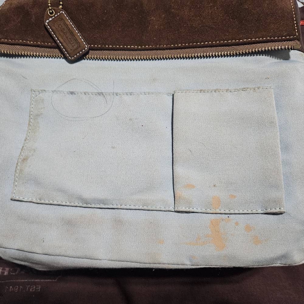 Coach Brown Suede Shoulder Bag - Picture 2 of 4